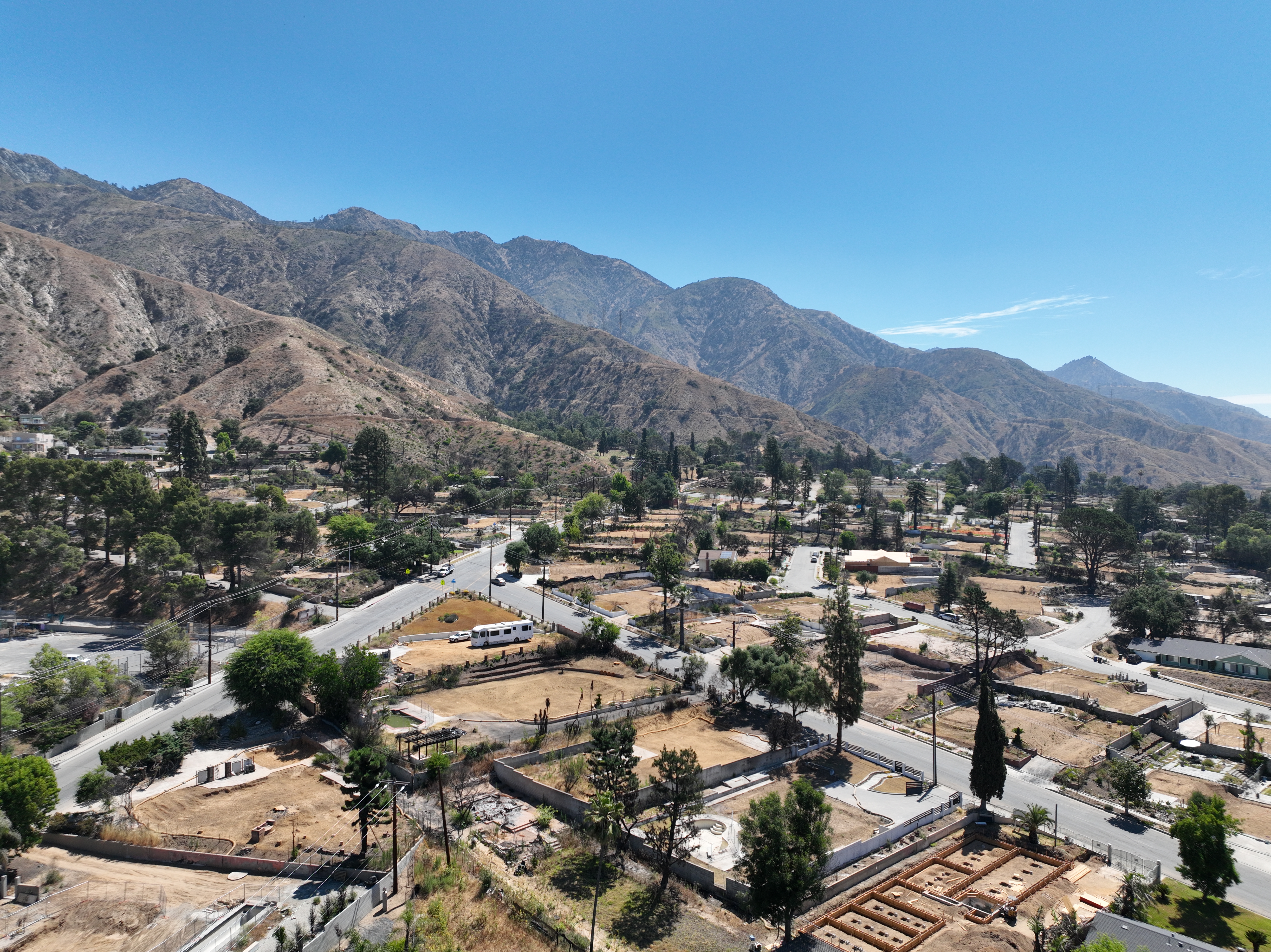 Drone aerial photo of Altadena burn area