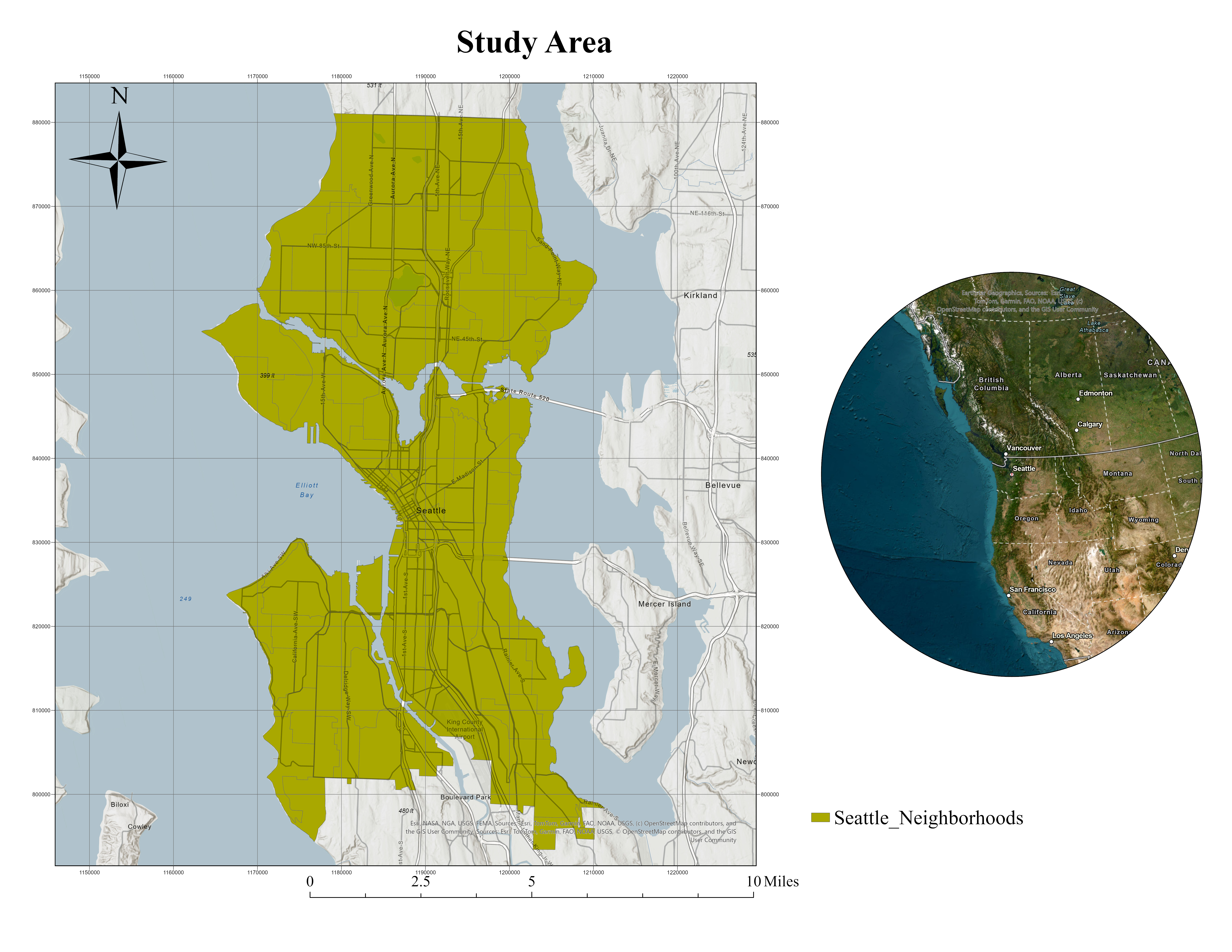 Seattle study area — water main network